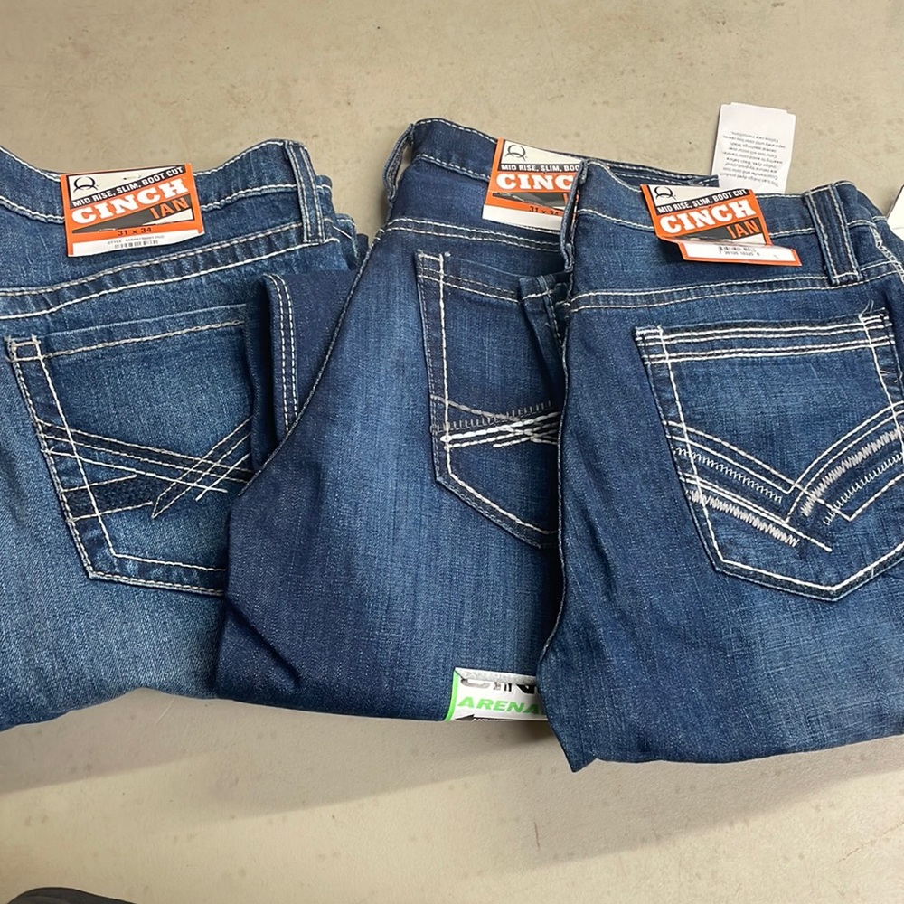 3 pair of mens cinch jeans nwt 31x34 bootcut